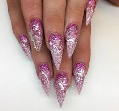 Black And Pink Ombre Stiletto Nails Pin By Amber Ford On Nails Purple Acrylic Nails Prom Nails Pink Nails