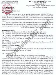 Lãnh đạo thành phố hà nội thăm hỏi, động viên thí sinh thi vào lớp 10 23 phút trước. Ä'á» Thi Vao Lá»›p 10 Mon VÄƒn Sá»Ÿ Gd Thai Nguyen 2021 Ä'á» Tham Kháº£o