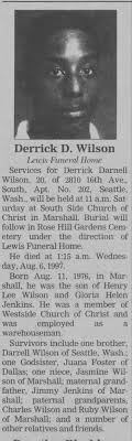 Derrick Darnell Wilson Obituary