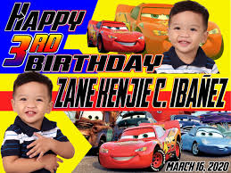 Disney cars letters custom letter cars; Lightening Mc Queen Birthday Tarpaulin Sample Design Jtarp Design
