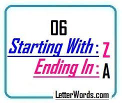 All intellectual property rights in and to the game are owned in the u.s.a and canada by hasbro inc., and throughout the rest of the world by j.w. Six Letter Words Starting With Z And Ending In A Letterword Com