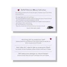 Caring for your new set of eyelash extensions will ensure that they last as long as possible while looking amazing the entire time. Amazon Com Beyelian Beauty Eyelash Extensions Aftercare Instructions Business Cards For Lash Stylists Package Of 30 Double Sided Size 3 93 X 2 16 Inches Beauty