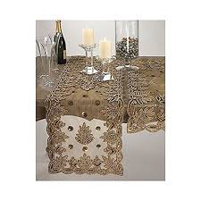 Amazon Com Gold Color Lakshmi Hand Beaded Table Runner 16 Quot X 72 Quot Rectangular One Piece 16 X 72 Home A Hand Beading Table Runners Gold Color