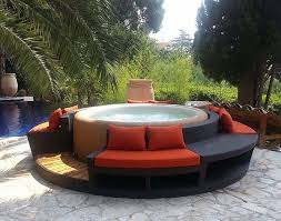 modern patio ideas softub portable hot tub seating area garden pool portable hot tub hot tub landscaping inflatable hot tubs
