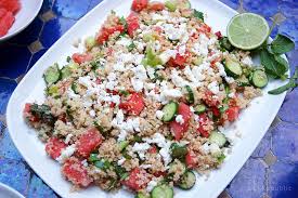 This recipe is a keeper, says shakerheightsgrandma, who rates it 5 stars. Minted Couscous Salad With Watermelon Baby Cucumber Elle Republic