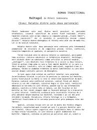 Conflict dintre allan si maitreyi. Baltagul Relatia Dintre Doua Personaje Varianta 1