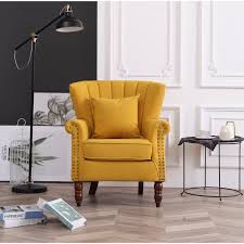 Xan 29 W Velvet Wingback Chair Accent Chairs Velvet Wingback Chair Wingback Chair