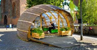 Tiny Woven Hut Invites Danish Public To Experience Urban Gardening Garden Huts Urban Garden Wooden Garden
