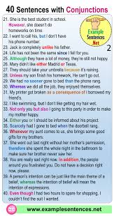 40 Sentences With Conjunctions Example Sentences With Conjunctions Example Sentences In 2020 Conjunctions Correlative Conjunctions Sentences