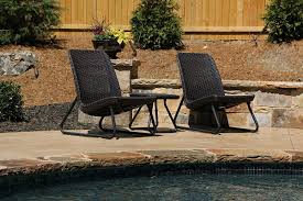 Keter Rio 3 Pc All Weather Outdoor Patio Garden Conversation Chair Table Set Furniture Brown Wicker Patio Furniture Set Patio Lounge Furniture Resin Patio Furniture