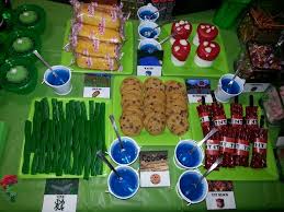 Minecraft Party Snack Table Minecraft Party Snacks Party Snack Table Party Snacks