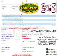 Jackpot Hk 2d Penuh Jackpot Jangan Ragu Bermain Di Www Tototulis Net Kemenangan Berapapun Pasti Dibayarkan Selamat Kepada Member Kam Singapura Pengikut Jenis