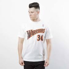 Maglie manica corta nike golden state warriors bianco. Mitchell Ness Golden State Warriors 30 Stephen Curry T Shirt White Name Number Traditional Bludshop Com