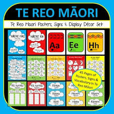 Print out of numbers in te reo. Te Reo Maori Classroom Bright Decor Set Posters Colours Numbers Birthdays Labels
