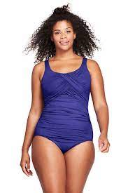 Women S Plus Size Slender Carmela Underwire One Piece Swimsuit With Tummy Control From Lands Tummy Control Swimsuit Women Swimsuits Tankini Swimsuits For Women