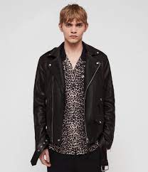 Allsaints Manor Leather Biker Biker Jacket Leather Bomber Jacket Leather Jacket Details