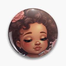 Big Forehead Girl Pins and Buttons for Sale