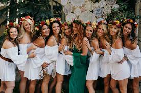 This Bride Threw Her Bridesmaids The Ultimate Boho Party The Day Before The Wedding Green Wedding Shoes Bachelorette Outfits Bachelorette Party Outfit Boho Bachelorette Party