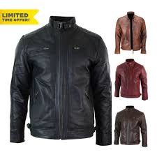Mens Retro Style Zipped Jacket Real Leather Soft Black Casual Men S Retro Style Retro Fashion Jackets