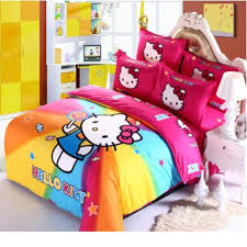 Ntioyg cute hello kitty pink cat bedding duvet cover 2 piece set ultra soft double brushed microfiber twin for girls women teens（no comforter）. Hello Kitty Rainbow Duvet Cover Set With Pillocwcases