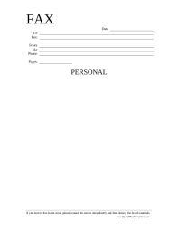 While a fax cover sheet is optional, the information on the cover sheet tells them who you are, who the fax is for and how. Personal Fax Cover Sheet
