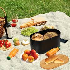 Amazon.com: Hossejoy Panera de metal con tapa reversible de corte de bambú,  contenedor de almacenamiento de pan para encimera de cocina, moderno ...