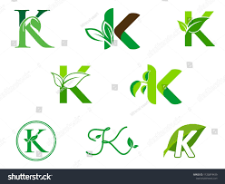 Leaf Initials K Logo Set Natural Green Leaf Symbol Initials K Icon Design Logo Set K Logos Natural Logo