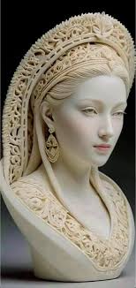 One of the masterpieces of sculpture by international creative sculptor  Monica Angel, made of Carrara marble, is