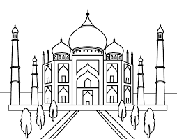 Download and print these mosque coloring pages for free. Taj Mahal Mosque Drawing With Color Novocom Top