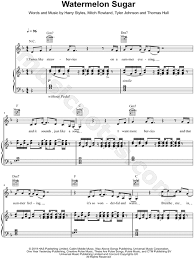 Harry Styles Watermelon Sugar Sheet Music In A Minor Transposable Download Print Sheet Music H Words Harry Styles