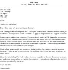 Ict Support Technician Cover Letter Sample Lettercv Com