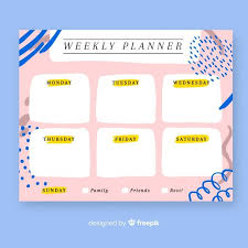 Colorful Weekly Schedule Template With Flat Design