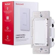 Honeywell Z Wave Plus On Off Smart Light Switch In Wall Paddle Interchangeable White Almond Smart Dimmer Switch Smart Lighting Smart Switches