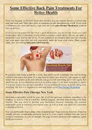 Some Effective Back Pain Treatments For Better Health