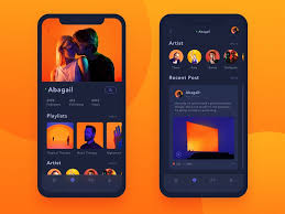 Orange Storm Music App Friend S Profile Night Mode Music App Design App Design Music App