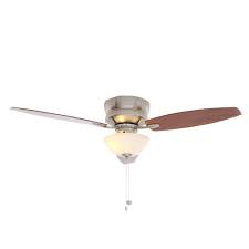 Hampton Bay Rapallo 52 In Indoor Brushed Nickel Ceiling Fan With Light Kit Ag845h Bn The Home Depot Ceiling Fan With Light Ceiling Fan Brushed Nickel Ceiling Fan
