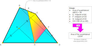 Geometry Problem 946 Triangle Quadrilateral Area Diagonal Midpoint Parallel Level High School C Geometry Problems Quadrilaterals Mathematics Education