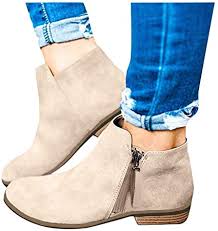 Big booty walking in costco. Amazon Com Clearance Swiusd Women Flock Leather Ankle Booties Retro Stacked Chunky Block Heels Short Boots Warm Closed Toe Outdoor Western Shoes Shoes