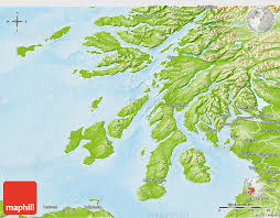 Physical 3d Map Of Argyll And Bute