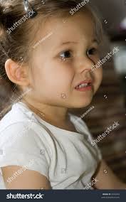 Portrait Cute Little Girl Lost Thought Stock Photo 3316953