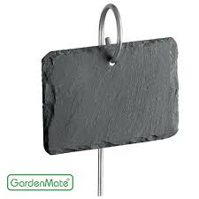Gardenmate 10er Set Pflanzschilder Schiefer Am Metallstab Stil Naturell Pflanzenschilder Schiefer Pflanzen