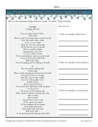Firgurative Language Worksheet Edgar Allen Poe S The Bells Figurative Language Worksheet Language Worksheets Figurative Language