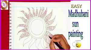 Easy Madhubani Sun Painting How To Draw Madhubani Sun Drawing Sun Painting Sun Drawing Madhubani Painting