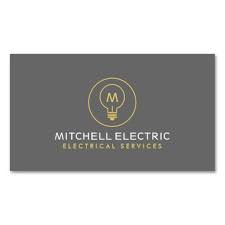 Light Bulb Monogram Logo For Electricans Business Card Company Business Cards Business Cards Creative Templates Monogram Logo