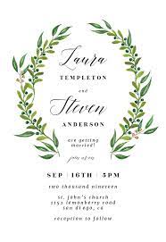 Watercolor Greenery Wedding Invitation Template Free Greetings Island Wedding Invitation Templates Wedding Invitation Templates Rustic Free Printable Wedding Invitation Templates