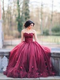 Gorgeous Sweetheart Floor Length Burgundy Organza Wedding Dress With Lace Handmade Flowers Burgundy Prom Dress Gorgeous Prom Dresses Ball Gowns Wedding