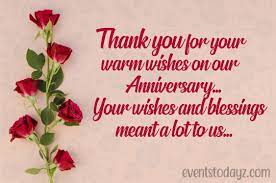 Anniversary Wishes Reply | Thank You For Anniversary Wishes | Thank You  Card Wording, Anniversary Wishes Quotes, Thank You Wishes