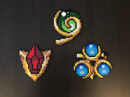 The first from darunia, leader of the gorons, and the second from ruto, princess of the zoras. Legend Of Zelda Spiritual Stones Perler Bead Art Otaku Perler Online Store Powered By Storenvy