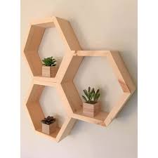 Wooden Hexagon Shelf Geometric Shelve From A Rae Handcrafts Floating Shelves Hexagon Shelves Diy Wall Shelves