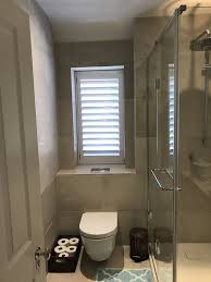Check spelling or type a new query. Contemporary Bathroom With White Waterproof Shutters In 2021 Bathroom Bathroom Window Treatments Bathroom Windows